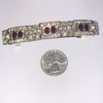 Elegant Vintage Silver Tone and Red Crystal Hair Clip Photo 4