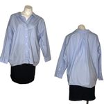 ZARA  Light Blue Button Up Shirt Tapered Bottom Womens Size Small Photo 6