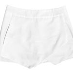 AQUA Womens Asymmetrical Skort Envelope Skirt Front, Shorts Pockets White S Photo 0