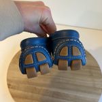 L.L.Bean  Bright Blue Genuine Leather Bow Moccasin Driving Shoe Size Size 7 Photo 4