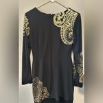 Cache Vintage Women's Metallic Gold Paisley Cocktail Dress Size 8 Photo 3