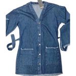 Nasty Gal 𝅺 Denim Button Down Bell Sleeve Belted Jacket or Dress Size 4 NWT Photo 2