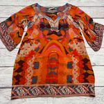 Diane Von Furstenberg  Tabalah Shift Dress Silk Chiffon Orange Red Size Large Photo 1