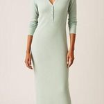 Athleta Wind Down Blue Long Sleeve Waffle Knit Henley Sleep Lounge Dress Size XS Photo 0