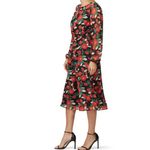 Floral Midi Dress Louna Colorful Garden Girl Fairy Romantic Modest Small Stretch Red Photo 12