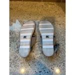 Sorel  Sandals White Grey Pebble Thong Flip Flops Ankle Strap Women's Size 7 EUC Photo 1