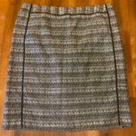 Liz Claiborne Skirt 14 Black White Gray Patterned Tweed Pencil Lined Photo 0