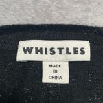 Whistles Sweater Womens 6 Black Etoiles Metallic Shiny Soft Cozy Crewneck Photo 2