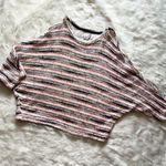 Anthropologie  Postmark Malu Spacedye Stripe Cold Shoulder Blouse Sweater Large Photo 4