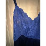 Vanity Fair Vintage Navy Lace Trim Lingerie Babydoll Slip Dress Womens Size 32 L Photo 1