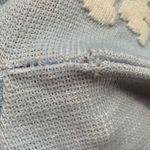 None Vintage Sweater Pastel Blue White Floral Crewneck Neutral Knit Pullover Fairy Photo 6