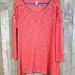 No Boundaries  XL(15-17) Jr’s Pink Lightweight Burnout Sweater w/Lace App… Photo 0