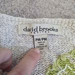 David Brooks Knit Button Up Floral Sweater Size Petite Med Vintage Maximalist Tan Photo 3