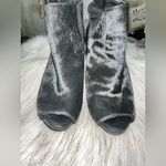 Ann Taylor Calf Fur & Embossed Leather Ankle Peep Tow Heel Bootie Photo 5