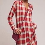 Anthropologie NEW Akemi + Kin Lucie Red Plaid Flannel Tunic Dress Women's Sze XS Photo 0