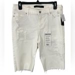 NWT Liverpool The Cruiser Bermuda Short Size 6 / 28 White Raw Hem LM9271Q31 Photo 3