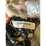 NWT Commense Floral Midi Dress w Ruffle Sweetheart Neckline & Spaghetti Straps S Black Photo 9