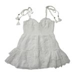 Love Shack Fancy NWT Olani Mini in Ivory Smocked Eyelet Cotton Tank Dress XL Photo 0