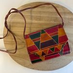 Vintage Patchwork Genuine Leather India Made Square Small Crossbody Bag Tan Photo 15