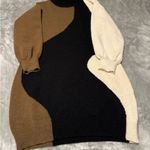 SheIn  Curve Sweater Dress in Black and Cream Photo 1