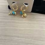 Nautica  Gold and Blue Hoop Earrings with Starfish Charms Photo 3