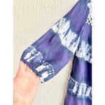 Calypso St. Barth Tie-Dye Silk Crochet-Bib Tunic Blouse Top Purple Women's M Photo 2