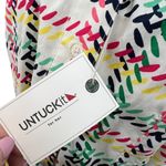 Untuckit Imogen Shirtdress Short Sleeve Rainbow Plaid Check Print White Size 8 Photo 12