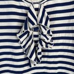 See By Chloe  Size 4 Shift Dress Striped Blue White Ruffle Front Nautical Women’s Photo 4