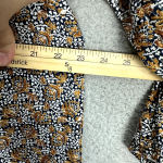 Wonderly Top Womens Large Brown Floral Long Sleeve Square Neck Dark Feminine Photo 5