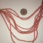 Vintage Boho Seed Bead Pink & Wooden Beaded Statement Necklace Photo 4