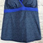L. L. Bean Womens Blue Line Dot Tankini Top Racerback UPF 50 Size 10 Photo 2