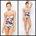 Ted Baker ππ Imari Floral Swirl One-Piece Swimsuit Fuscia Multi-Color 34C/D NWT Photo 1
