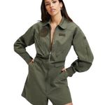 Good American  army green utility romper jumpsuit Photo 0