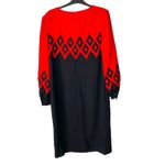 Gene Roye Vintage Wool Dress Black Red Diamond Long Sleeve size 12 Women’s Photo 4