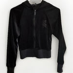 KILLSTAR  Womens Black Zip Velour Velvet Casual Bomber Jacket Size Medium Photo 0