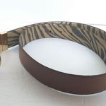 Michael Kors New!  Reversible Leather Belt Zebra Print Gold-tone Logo Buckle SM Photo 11