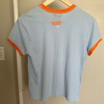 Nike Light Blue and Orange Ringer Graphic Shortsleeved Shirt size medium Photo 4