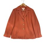 Talbots  Petite Orange Wool Cashmere Blazer Jacket Classic Soft Women's Size 16 Photo 0