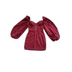 Oh Polly  Red Haute Nights Balloon Sleeve Corset Bodycon Mini Dress US‎ 4 Womens Photo 2