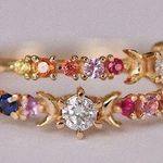 The Moon Plated Colorful Rainbow Crystal Ring Photo 0