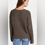 Pistola  Drea V Neck Sweater Asymmetrical Chunky Chocolate Brown Large Photo 1