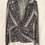 Michael Kors Michael‎ Kors Silver Long Sleeve Fitted Button Down Shirt​ Photo 3