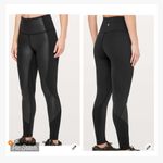 Lululemon  Black Wonder Under Ribbed Panel Leggings Photo 1