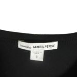 James Perse Standard  Black Short Sleeve Ruched Skinny Midi Dress Size Small Photo 4
