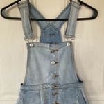 No Boundaries  Overalls Junior XS Sz 1 Denim Jeans Short Distressed Stretch Blue Photo 1