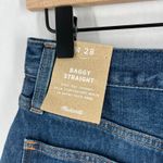 Madewell  Baggy Straight Jeans Womens 28 Blue Denim Cotton Stretch High Rise Photo 5