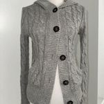 Aeropostale Vintage Sparkly Grey Cable Knit Cardigan Photo 0