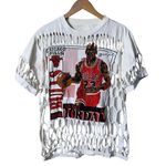 Vintage 90's Chicago Bulls Michael Jordan Distressed Tee Single Stitch Med/Large Photo 0