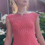 Vintage Chadwick’s Silk Polkadot Boat Neck Preppy Twee Midi Dress Small Pink Photo 4