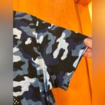 Michael Kors  Blue Camouflage Camo Abstract Print Beaded MK T-Shirt NWT Large Photo 9